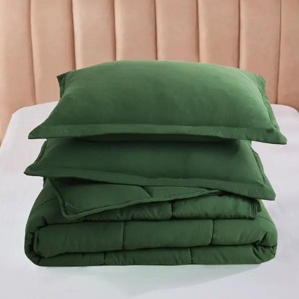 Queen Size Green 3 Piece Microfiber Reversible Comforter Set - Tampa Home & Garden Store