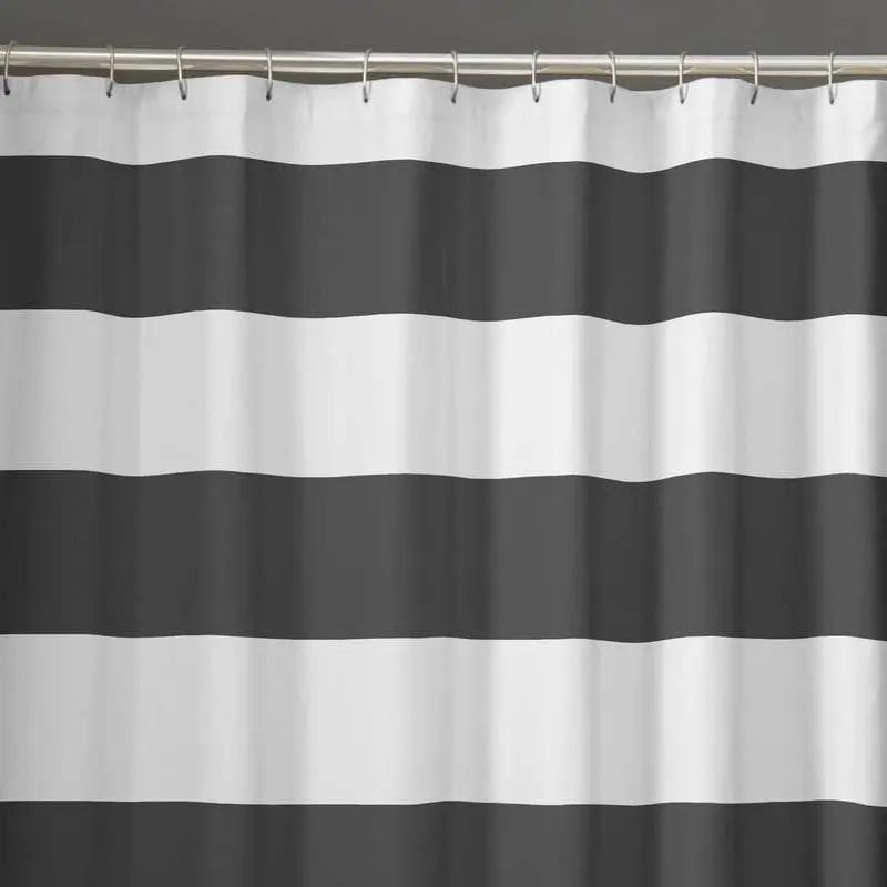 72 x 70 inch Polyester Grey White Nautical Ocean Beach Striped Shower Curtain - Tampa Home & Garden Store
