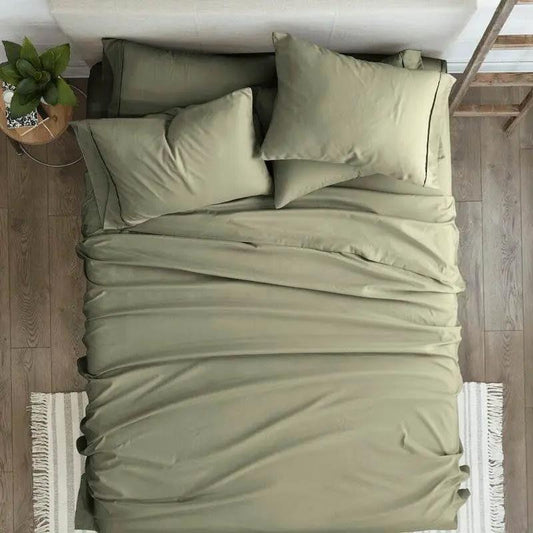 Twin Sage 4-piece sheet set sage green microfiber HomePacific wrinkle resistant on Tampa Home & Garden Store