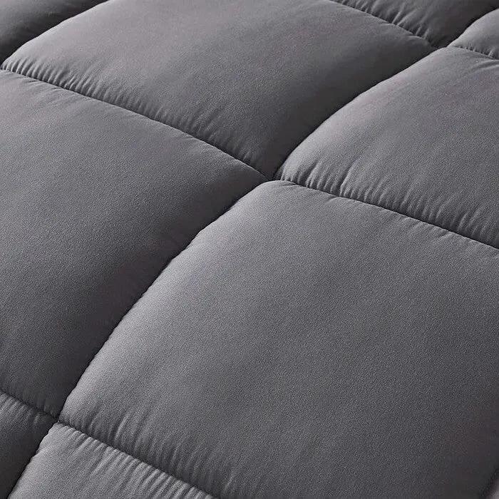 Twin Size Reversible Microfiber Down Alternative Comforter Set in Grey - Tampa Home & Garden Store