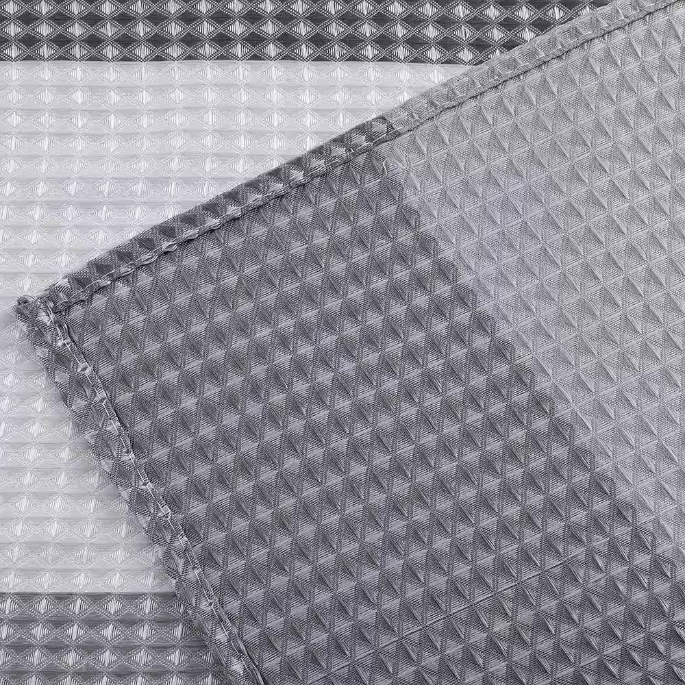 Cortina de ducha de tela de poliéster texturizado de lujo a rayas blancas grises de 72 pulgadas