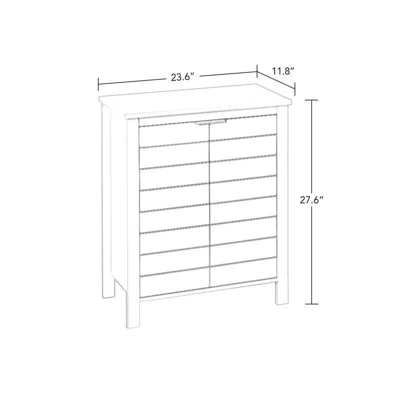 Bathroom Linen Cabinet with Storage Shelf in Grey Wood Finish - Tampa Home & Garden Store
