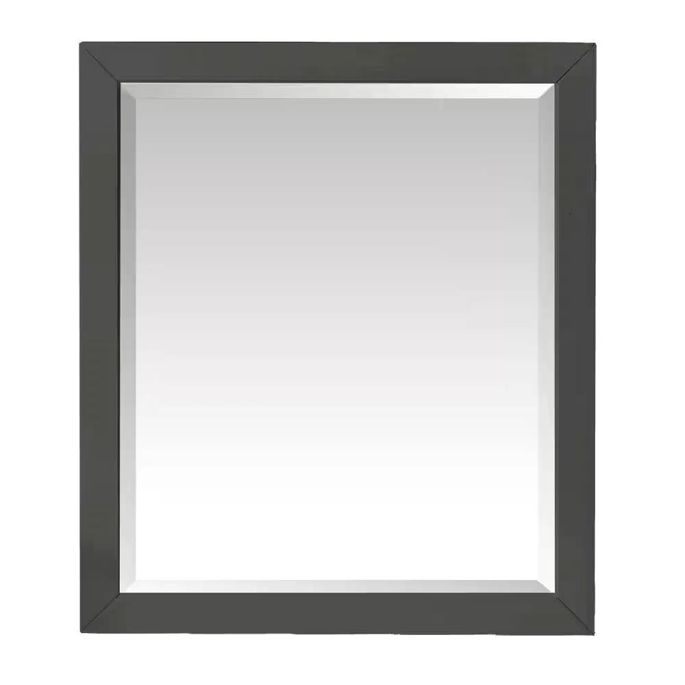 32-in x 28-in Bathroom Wall Mirror with Grey Solid Wood Frame - Tampa Home & Garden Store