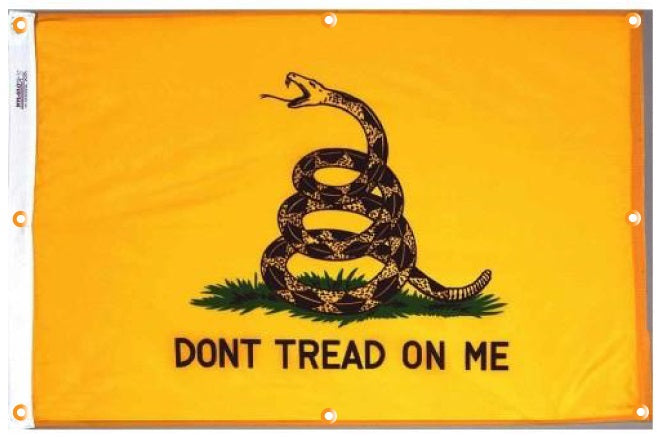 Gadsden Flag with Grommets Along the Edges for Wall Hanging - Tampa Home & Garden Store