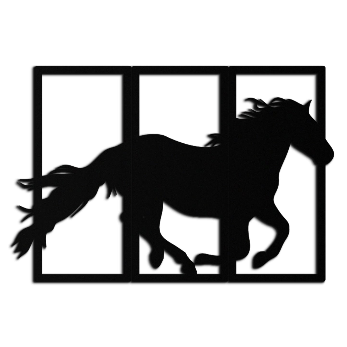 Galloping Horse Metal Wall Art – 3-Panel Western Decor - KAF270 - Tampa Home & Garden Store