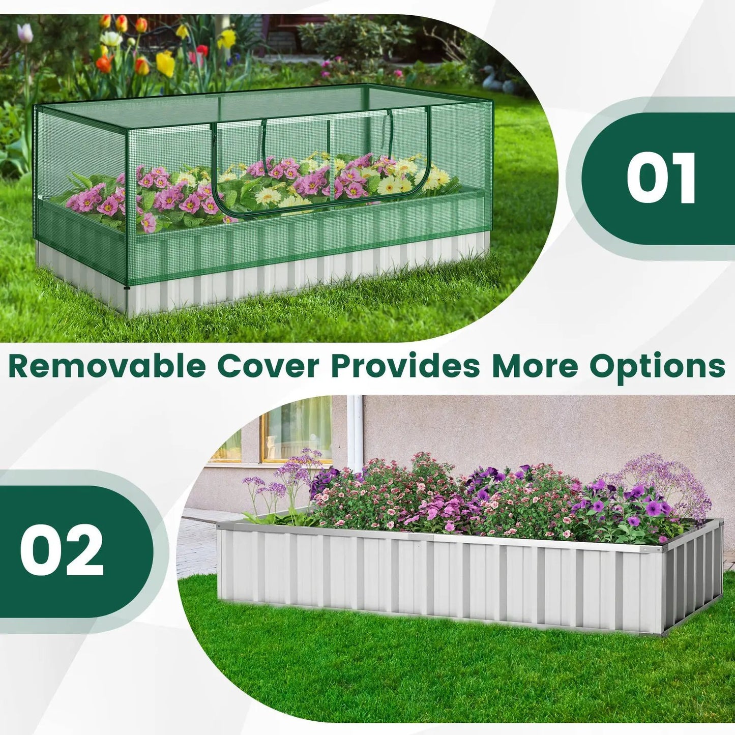 Galvanized Raised Garden Bed with Greenhouse Cover - Tampa Home & Garden Store