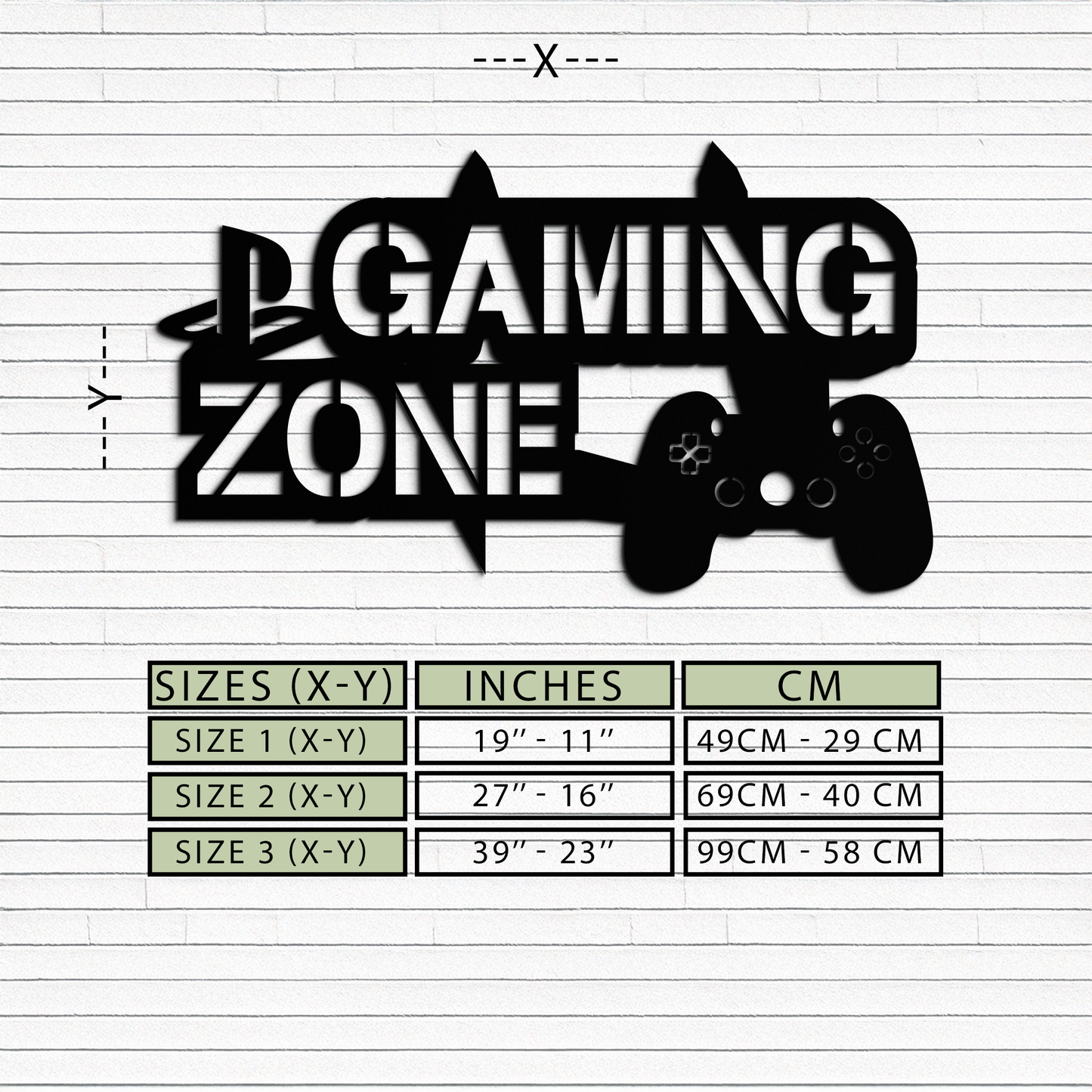 Gaming Zone Metal Wall Art - Gamer Room Decor- KAF169 - Tampa Home & Garden Store