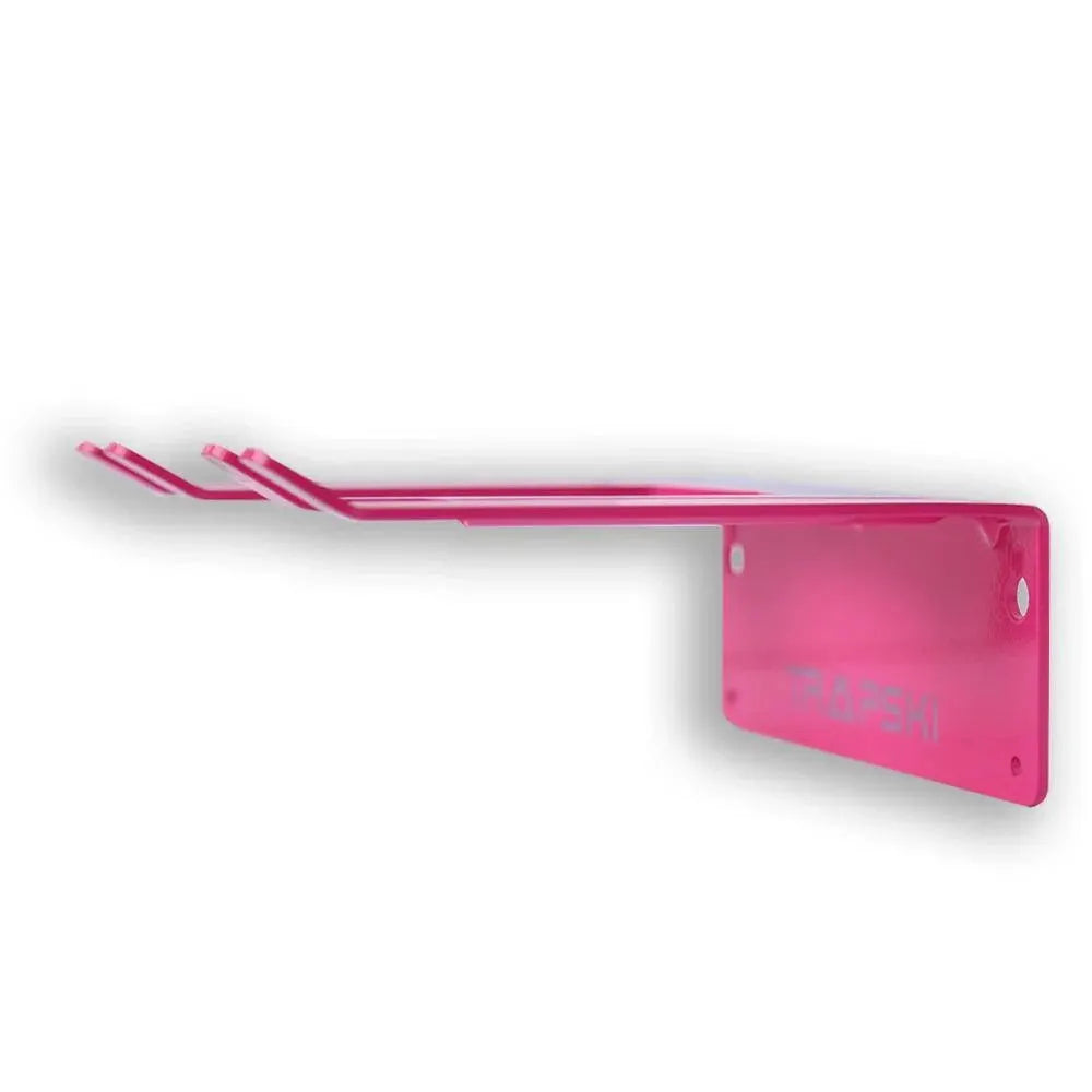 TRAPAWAY Garage Ski Rack Wall Mount pink dual forked hooks by TRAPSKI brand on Tampa Home & Garden Store