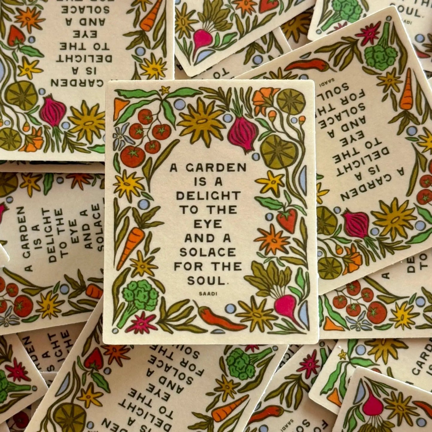Garden Delight waterproof matte vinyl sticker Terra Cotta Botanical Boutique with illustrations on Tampa Home & Garden Store