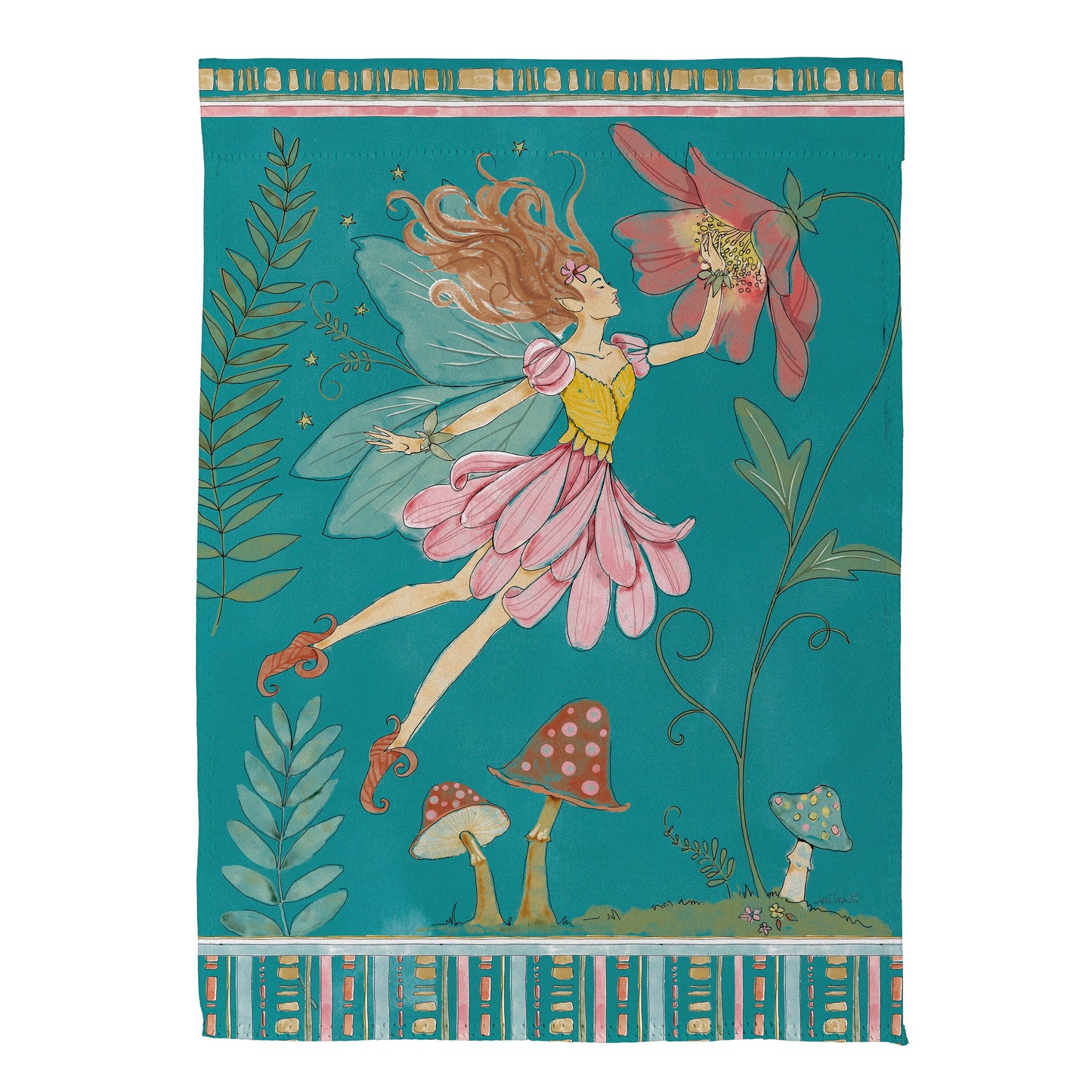Garden Of Wonder Teal Suede Garden Flag - Tampa Home & Garden Store