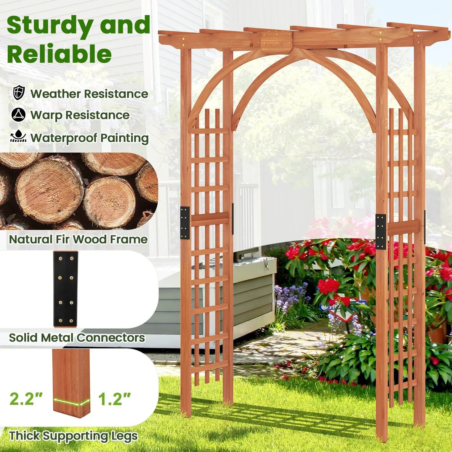 Garden Archway Trellis Pergola for Weddings in natural fir wood frame DirectDeals Arbors on Tampa Home & Garden Store