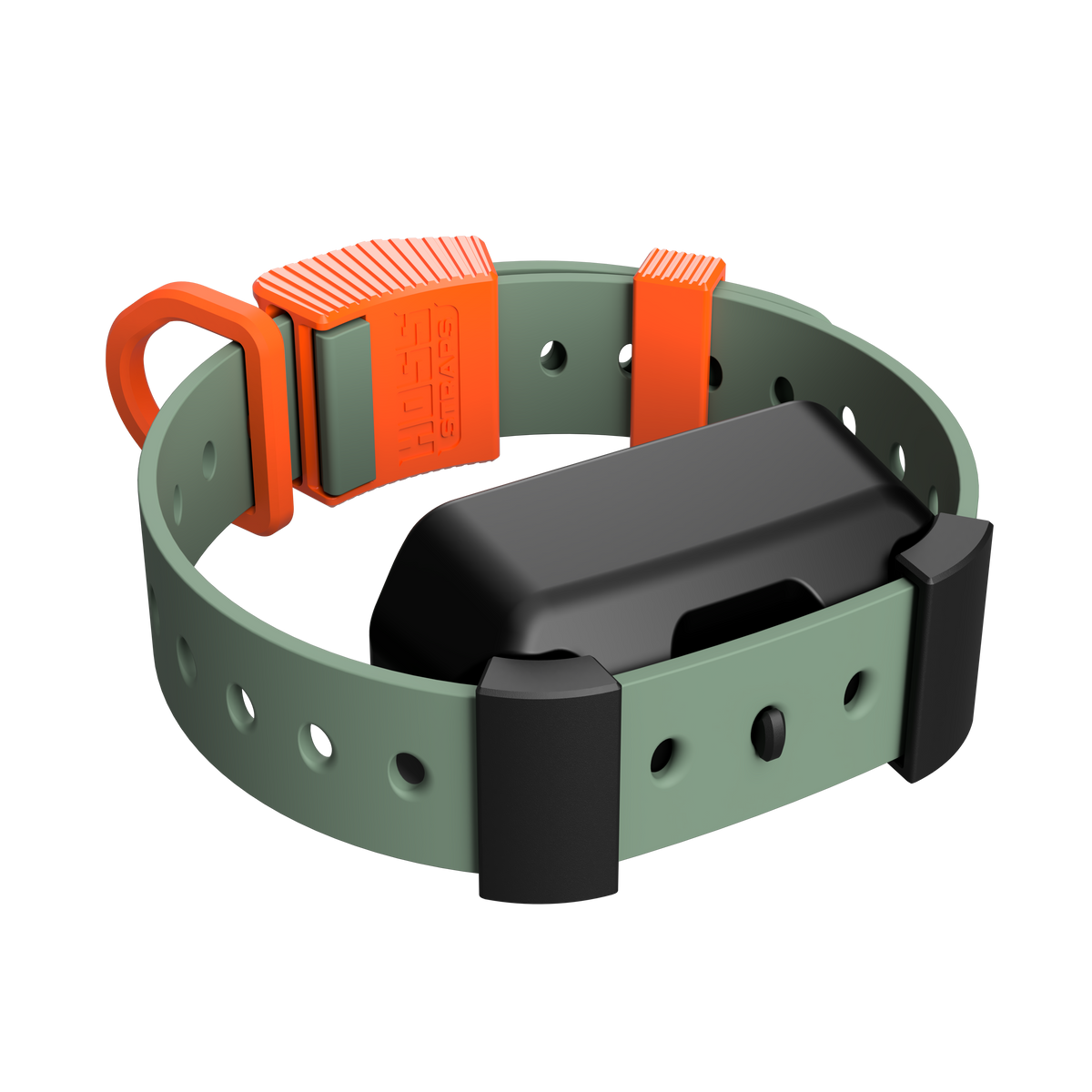 Training Collar Setup Hoss Straps collar with olive green strap and orange buckle on Tampa Home & Garden Store