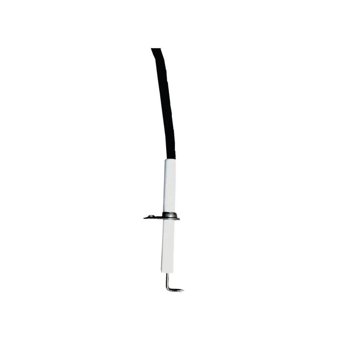 Gas Fire Pit Igniter Cable with white insulated body, black spark lead, metal mounting clip on Tampa Home & Garden Store