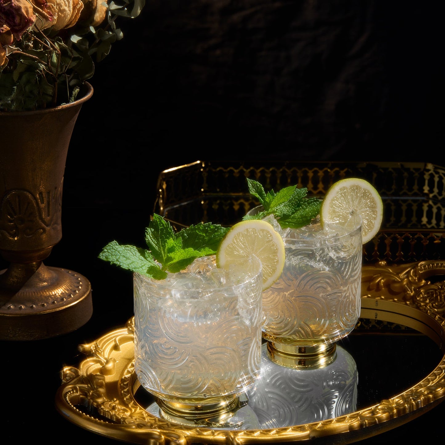 Metropolitan Lowball Glassware Set and Two Glasses