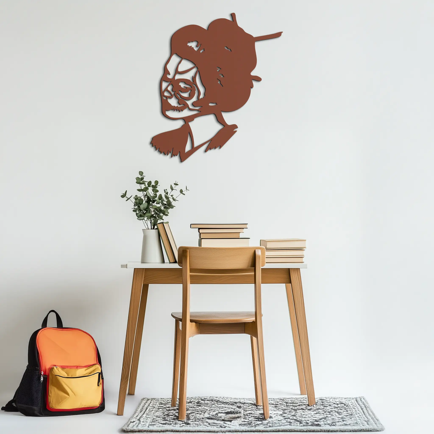 Geisha Skull Fusion Metal Wall Art Gothic Decor rust brown metal wall sculpture Enova Art on Tampa Home & Garden Store