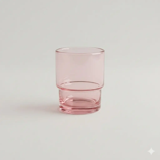 Pink rock glass set of 4 drinkware tumblers by little white dish on Tampa Home & Garden Store