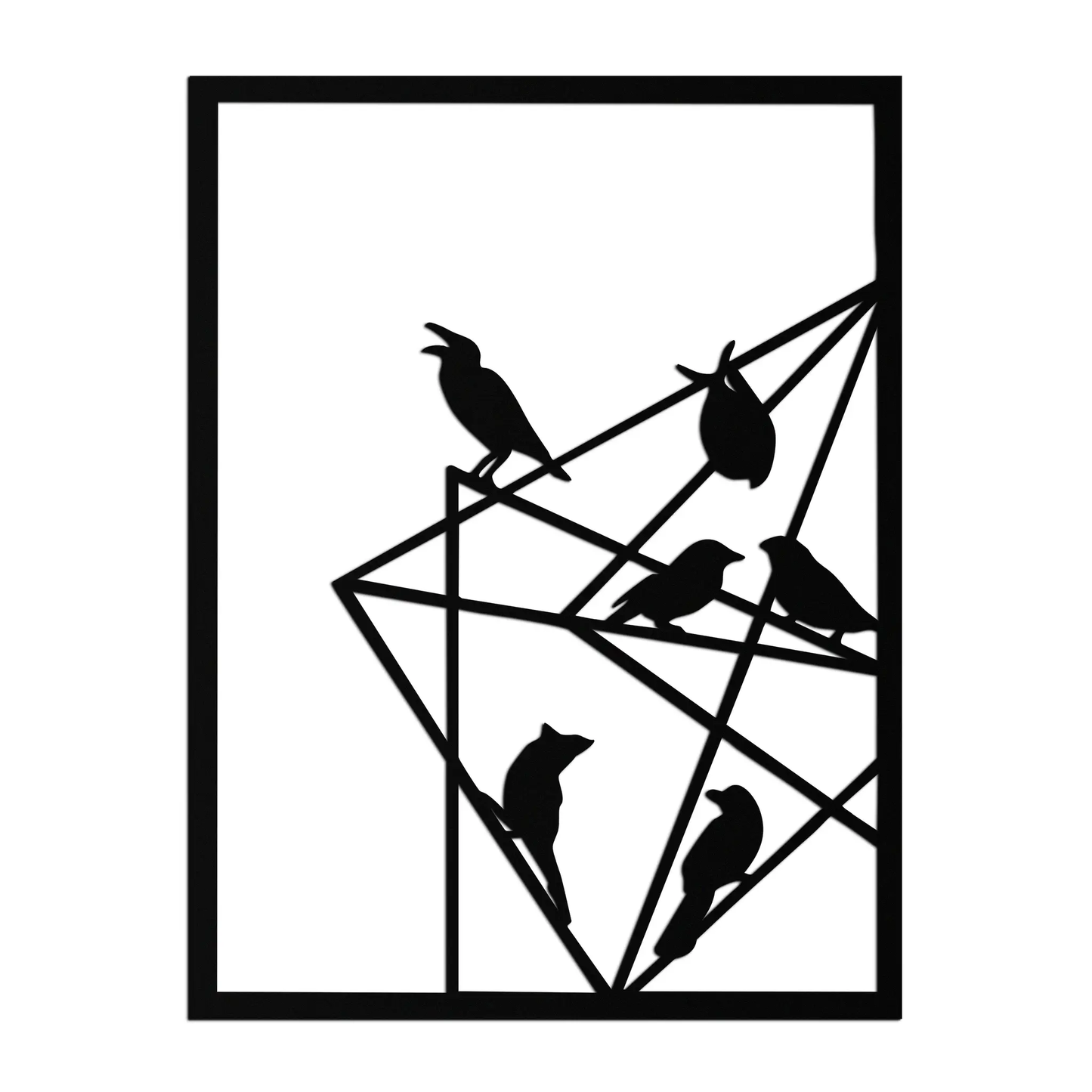 Geometric Birds Metal Wall Art in Black by Enova Art, minimalist silhouette on wire frame on Tampa Home & Garden Store