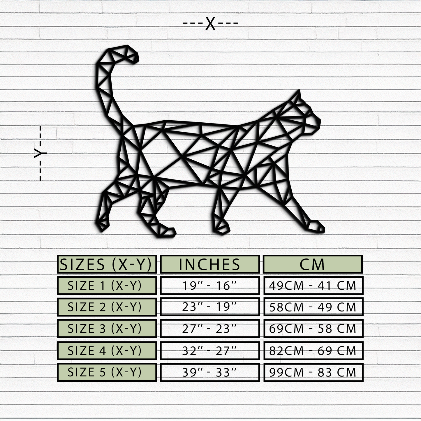 Geometric Cat Metal Wall Art - Modern Feline-Inspired Decor - KAF116 - Tampa Home & Garden Store