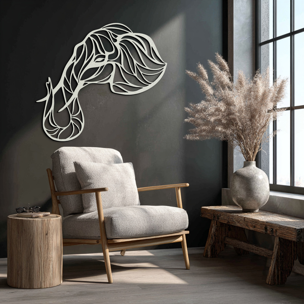 Geometric Elephant Head Metal Wall Art – Modern Animal Home Decor- KAF574 - Tampa Home & Garden Store