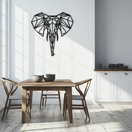 Geometric Elephant Metal Wall Art - Modern Abstract Steel Decor - KAF119 - Tampa Home & Garden Store