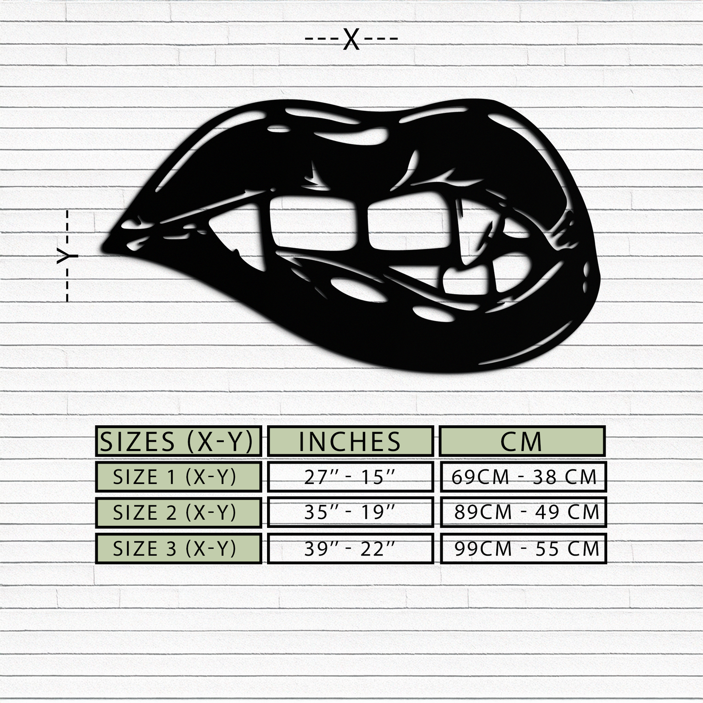 Geometric Lips Metal Wall Art - Bold & Modern Statement Piece- KAF186 - Tampa Home & Garden Store