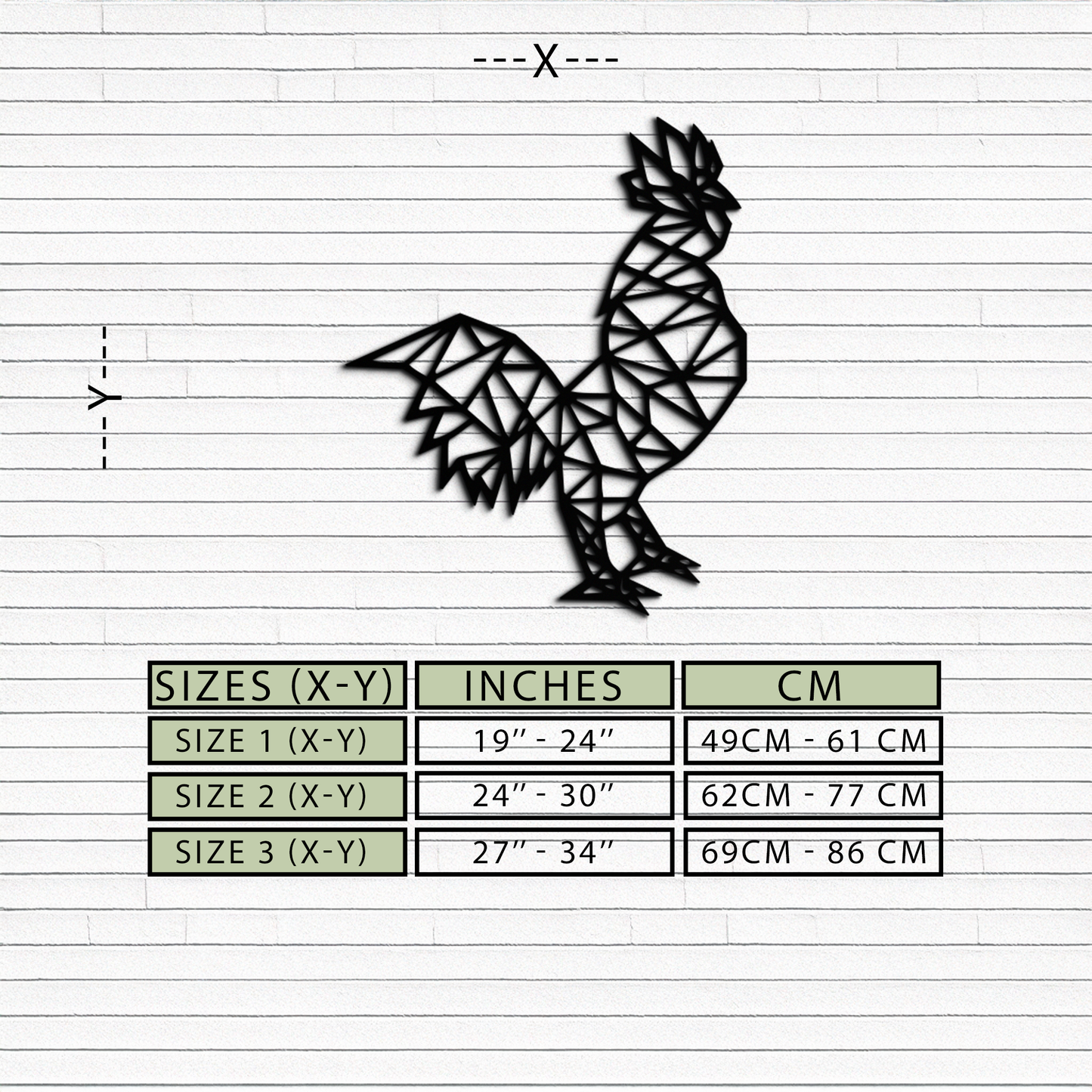 Geometric Rooster Metal Wall Art - Modern Farmhouse Decor - KAF149 - Tampa Home & Garden Store