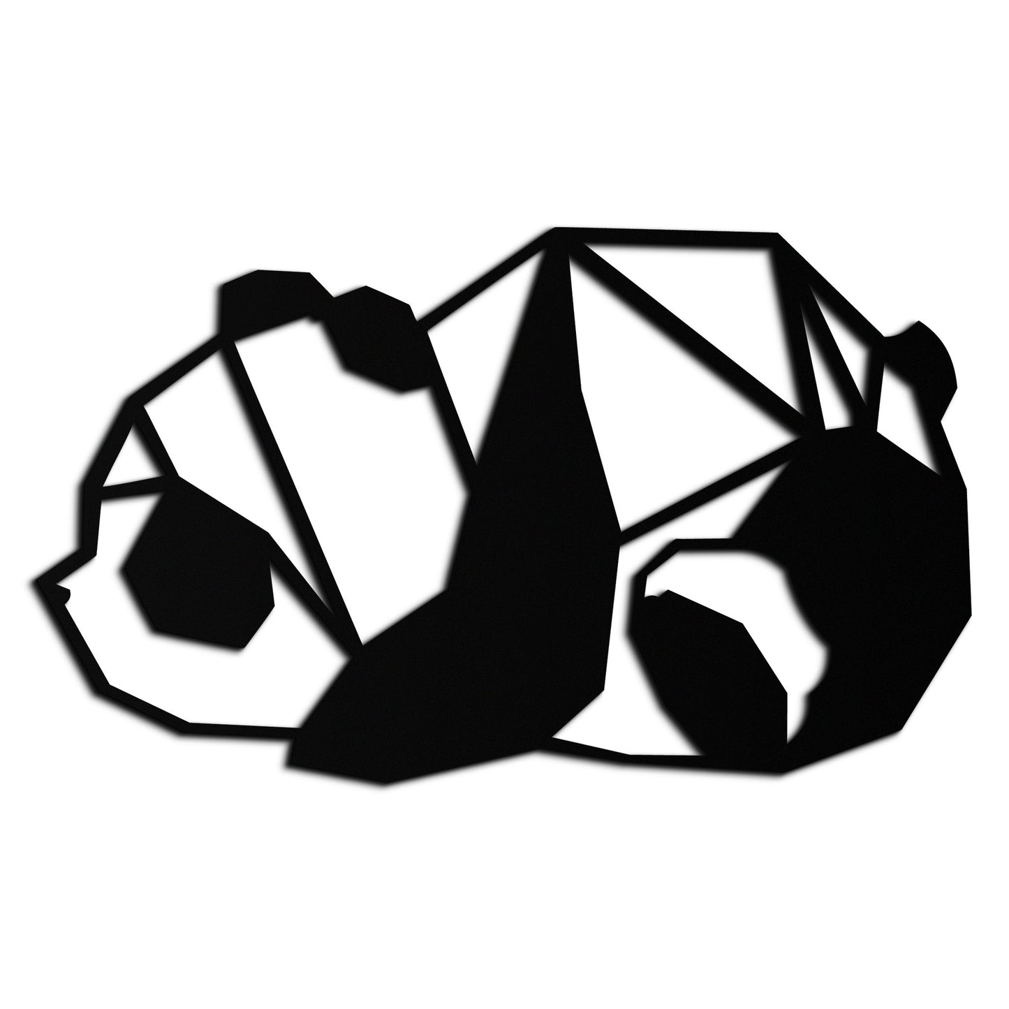 Geometric Sleeping Panda Metal Wall Art - Minimalist & Modern Decor - KAF195 - Tampa Home & Garden Store