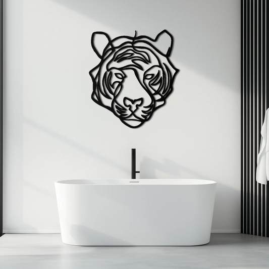 Geometric Tiger Metal Wall Art - Modern Minimalist Decor - KAF207 - Tampa Home & Garden Store