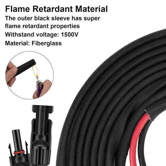 Geosiry 10AWG Solar Cable 30ft red and black, coiled heavy-gauge extension on Tampa Home & Garden Store