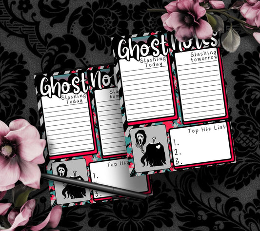 Ghost Notes Slasher Notepad: Spooky To-Do List Stationery - Tampa Home & Garden Store