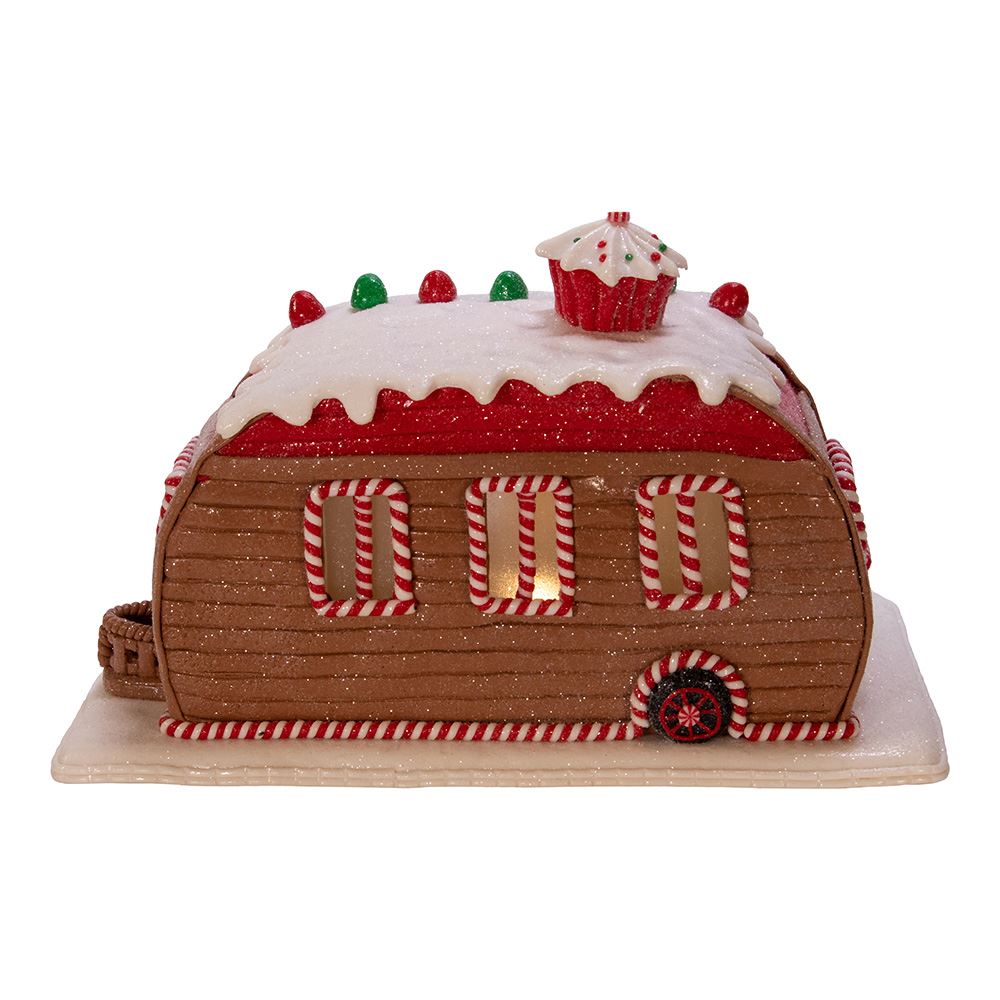 Gingerbread Junction Camper LED Table Piece - Tampa Home & Garden Store