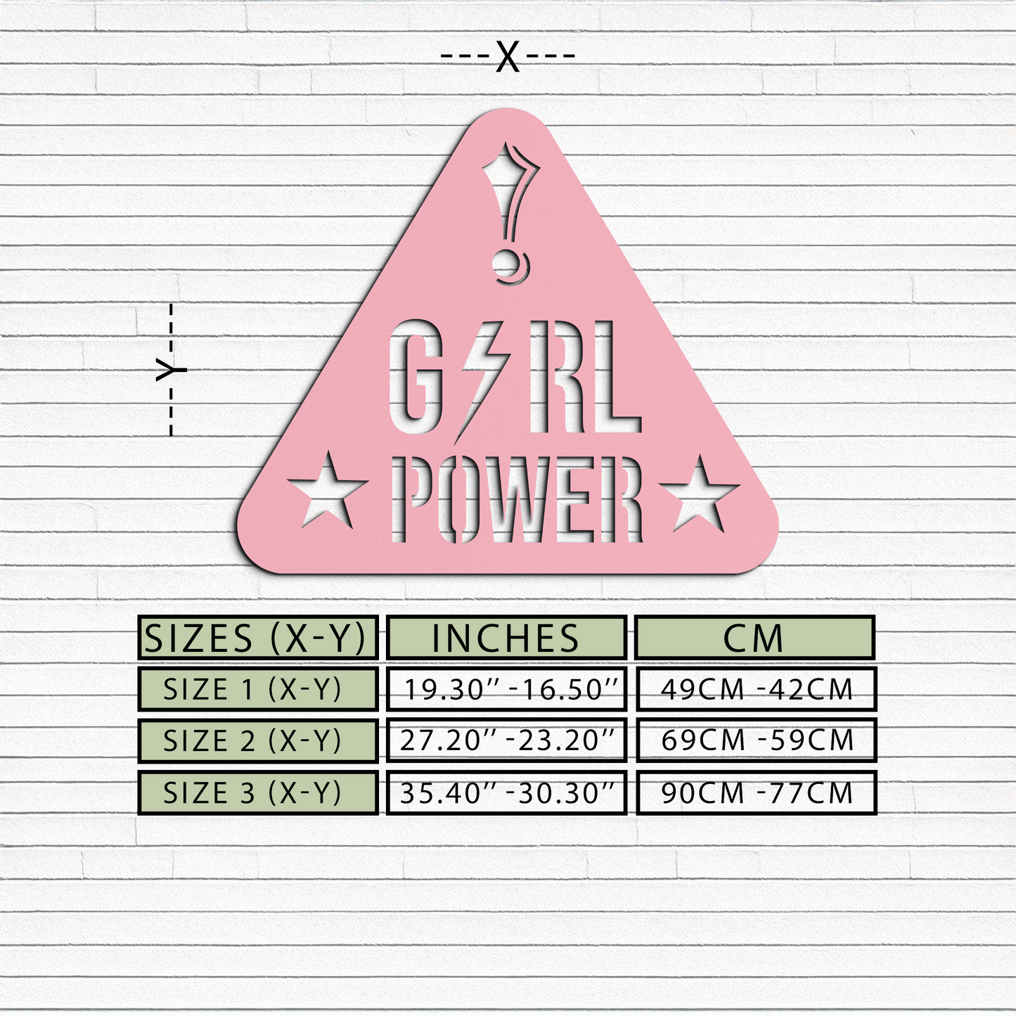 Girl Power Triangle Silhouette Metal Wall Art – Feminist Symbol Design - KAFGP040 - Tampa Home & Garden Store