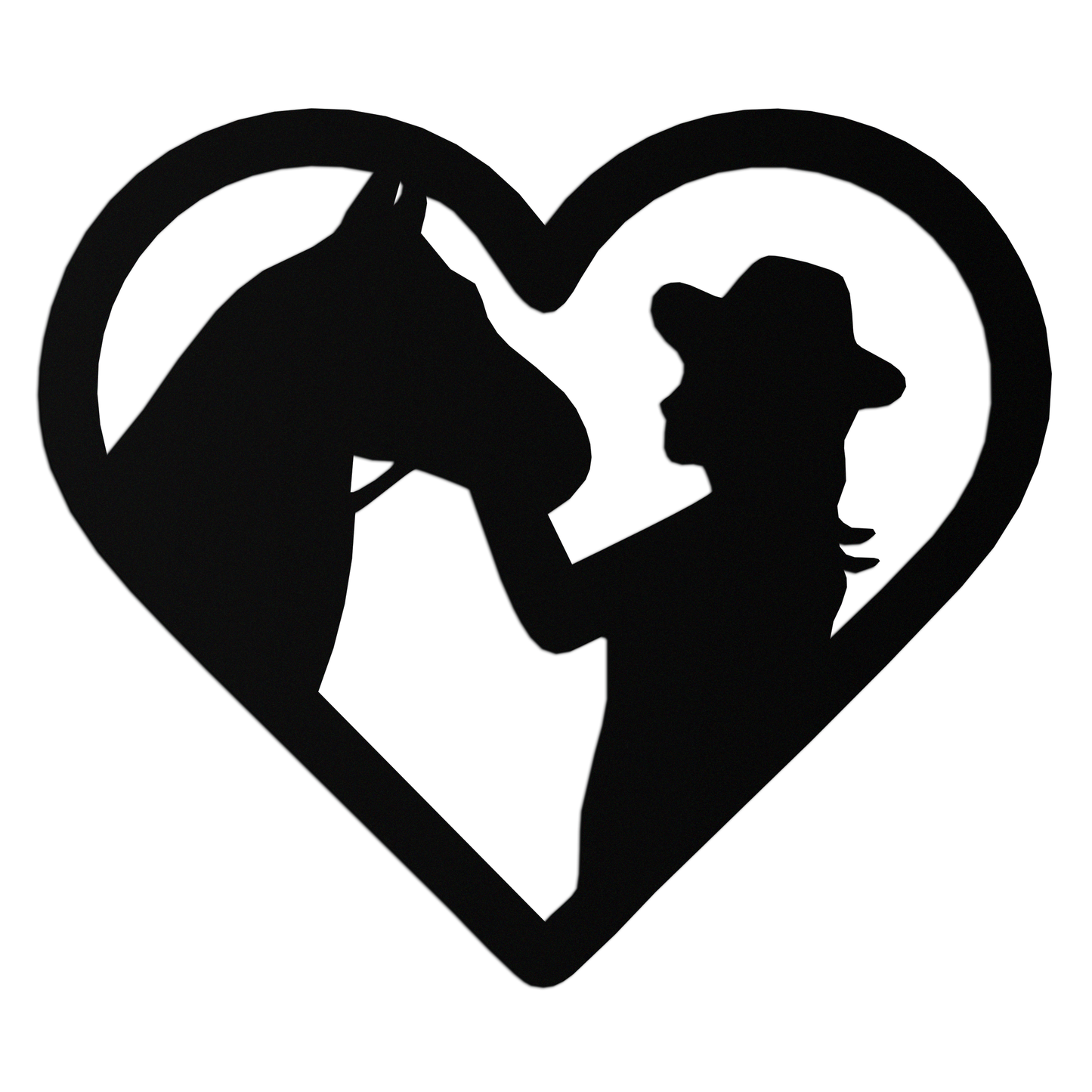 Girl and Horse Silhouette Heart Metal Wall Art – Farmhouse Horse Lover Gift- KAF548 - Tampa Home & Garden Store