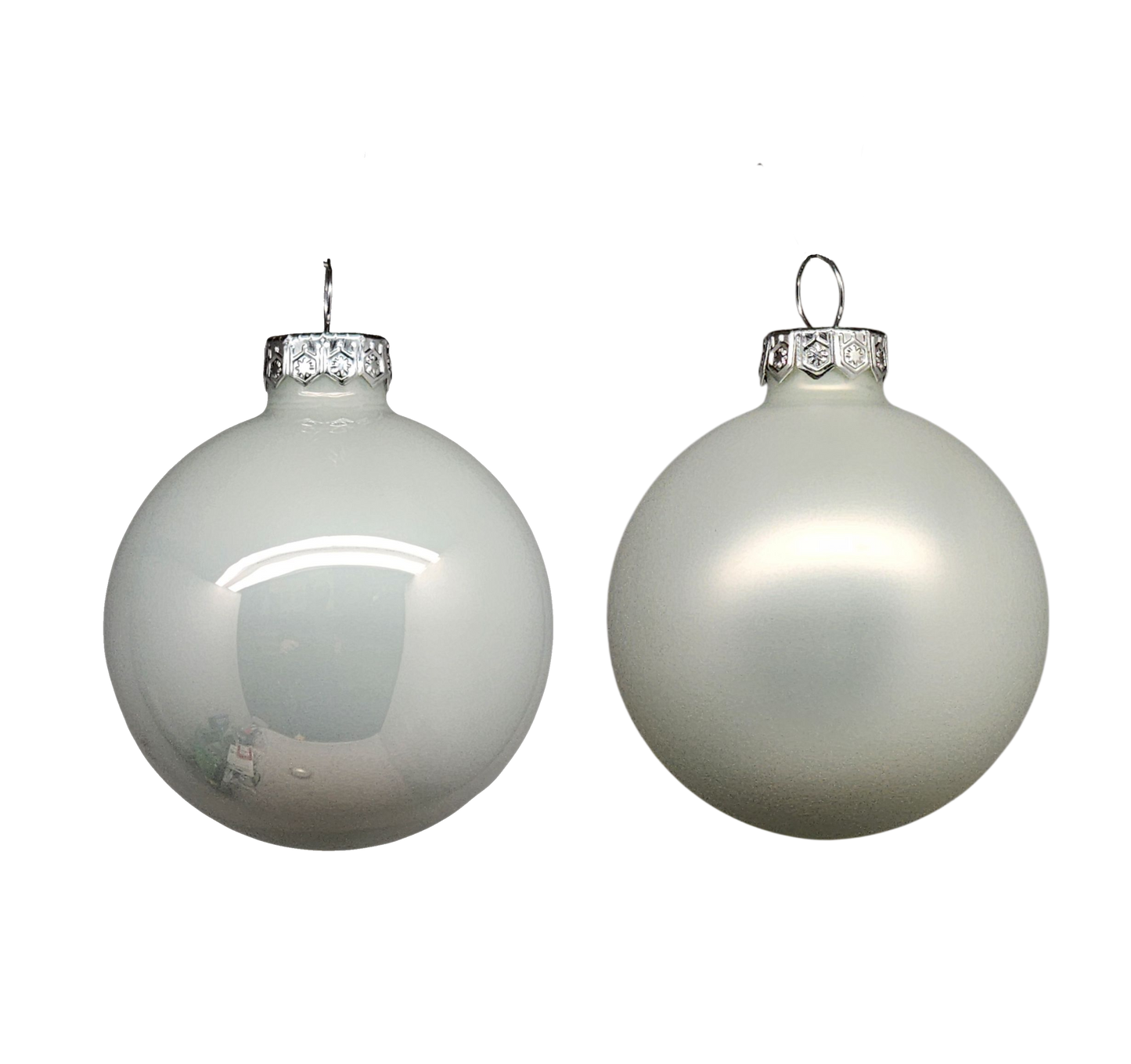 Glass 2.4" Ornaments - 10 piece Set - Winter White - Tampa Home & Garden Store