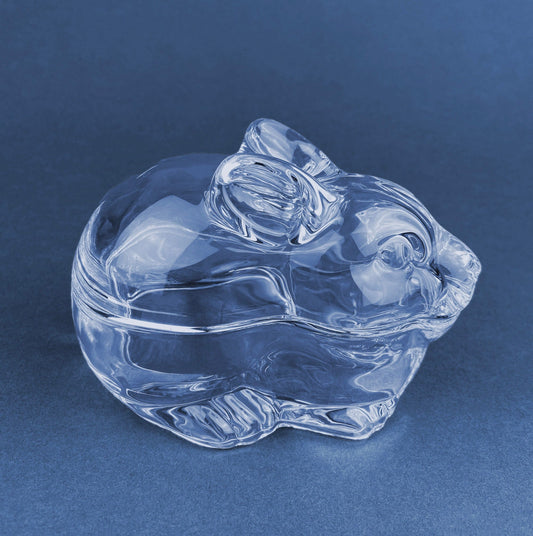 Glass Bunny Butter Dish. Clear Glass Jar Shaped Like Rabbit. Trinket Box. Spring/Easter Celebration. Collectible Glass. - Tampa Home & Garden Store