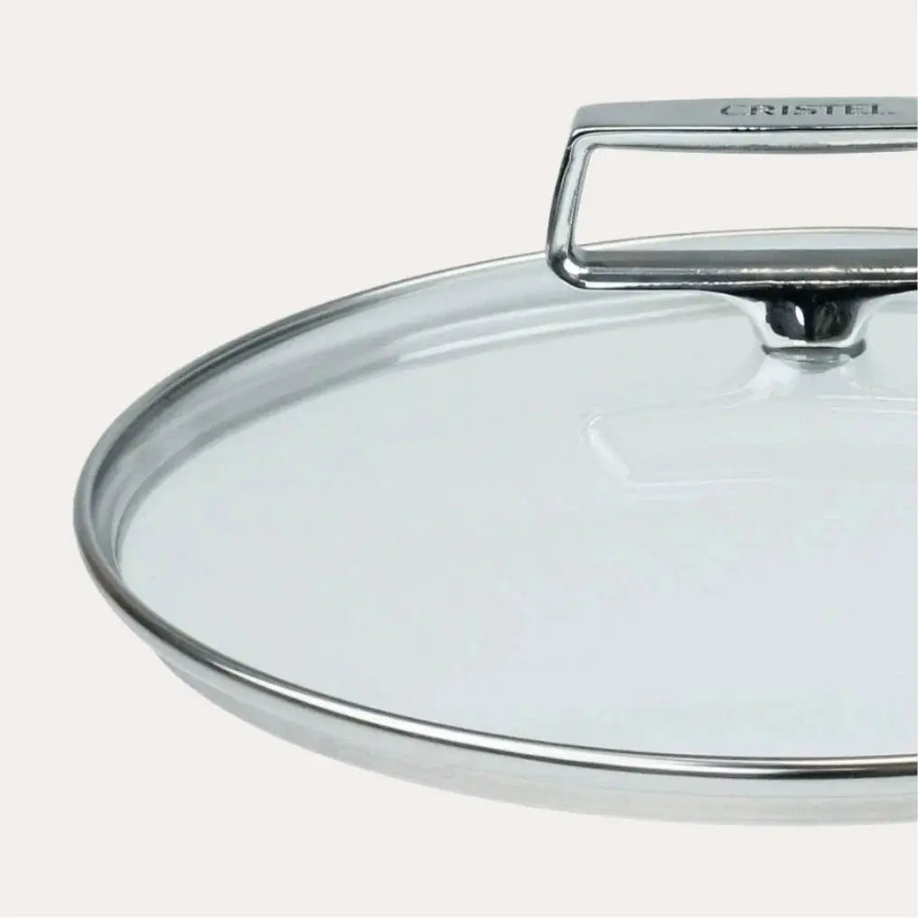 Michelin Chefs Crafted Glass Lid for Cooking, Cristel USA pot lid with stainless steel handle on Tampa Home & Garden Store