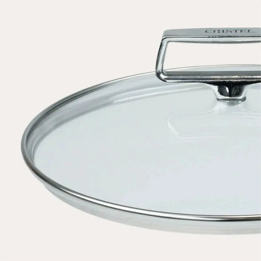 Michelin Chefs Crafted Glass Lid for Cooking, Cristel USA pot lid with stainless steel handle on Tampa Home & Garden Store