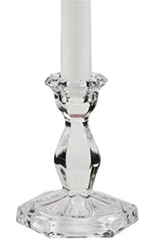 Glass Taper Candle Holder 4.25 inch, clear crystal-style stem by The Country Christmas Loft on Tampa Home & Garden Store