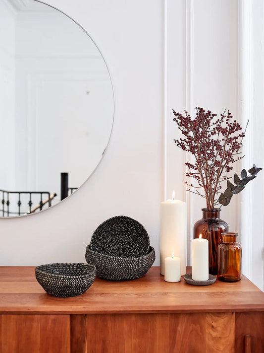 Glitter Bowl - Black (Set of 2) - Tampa Home & Garden Store