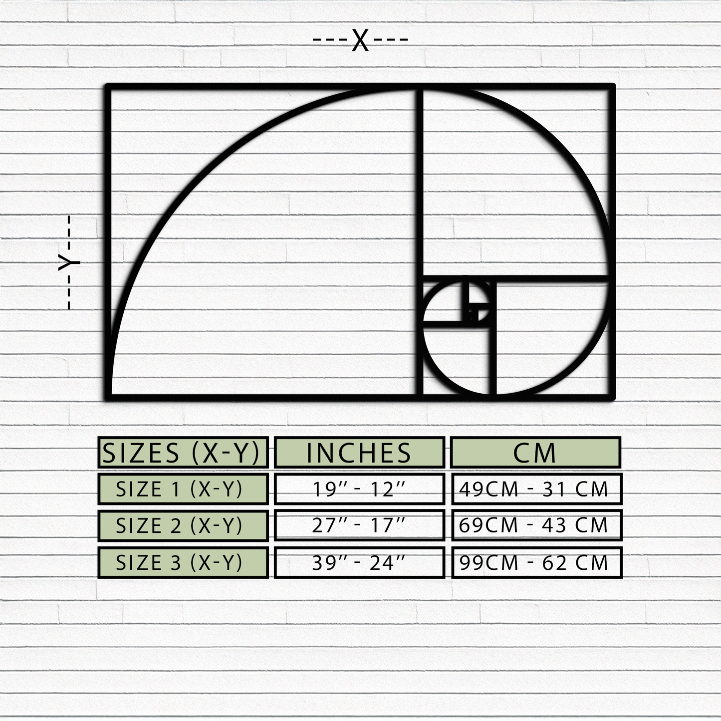 Golden Ratio Spiral Metal Wall Art - Elegant Geometric Design - KAF141 - Tampa Home & Garden Store