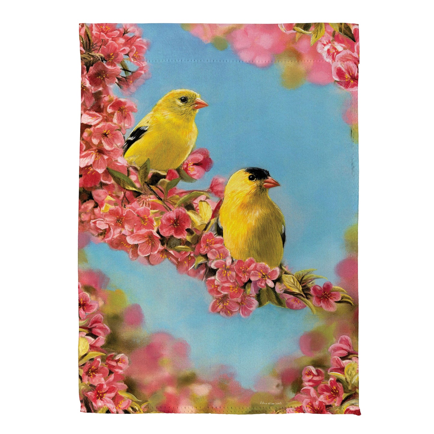 Goldfinch Quartet Suede Garden Flag - Tampa Home & Garden Store