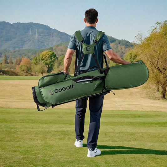 GoGolf green golf stand bag with 8-way top dividers and 5 zip pockets on Tampa Home & Garden Store