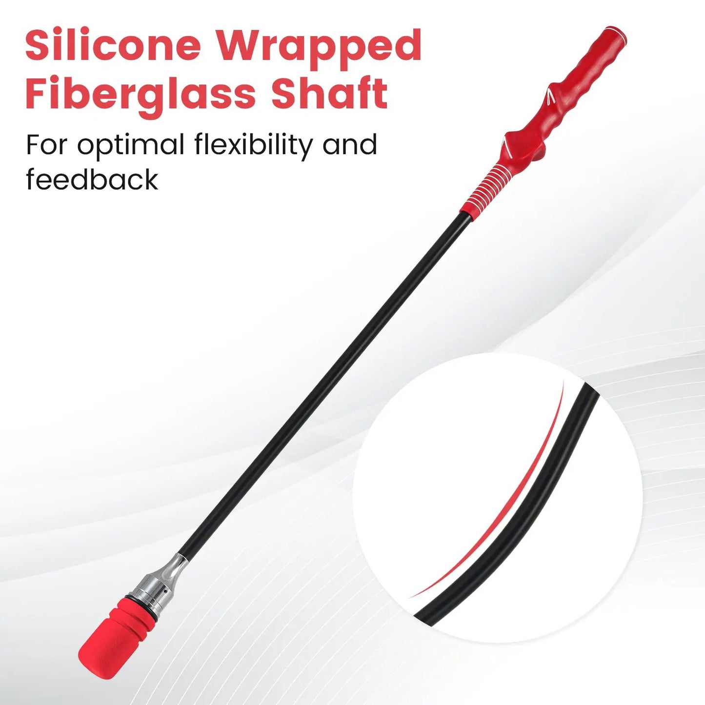 Golf Swing Click Stick red grip with silicone-wrapped shaft for speed balance DirectDeals on Tampa Home & Garden Store