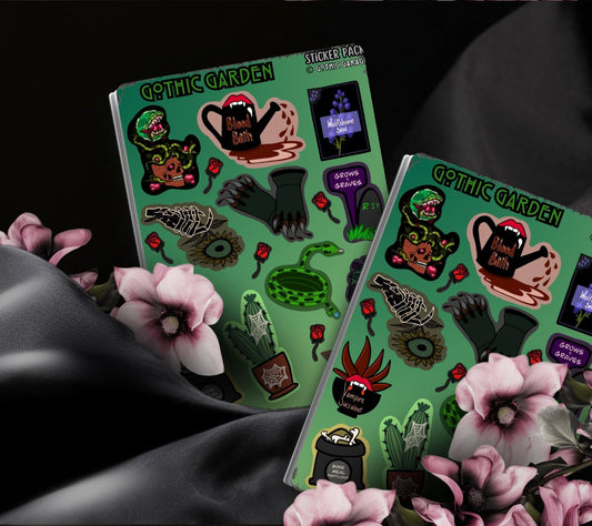 Gothic Garden Sticker Sheet – Where Creepy Blooms and Dead Things Grow - Tampa Home & Garden Store