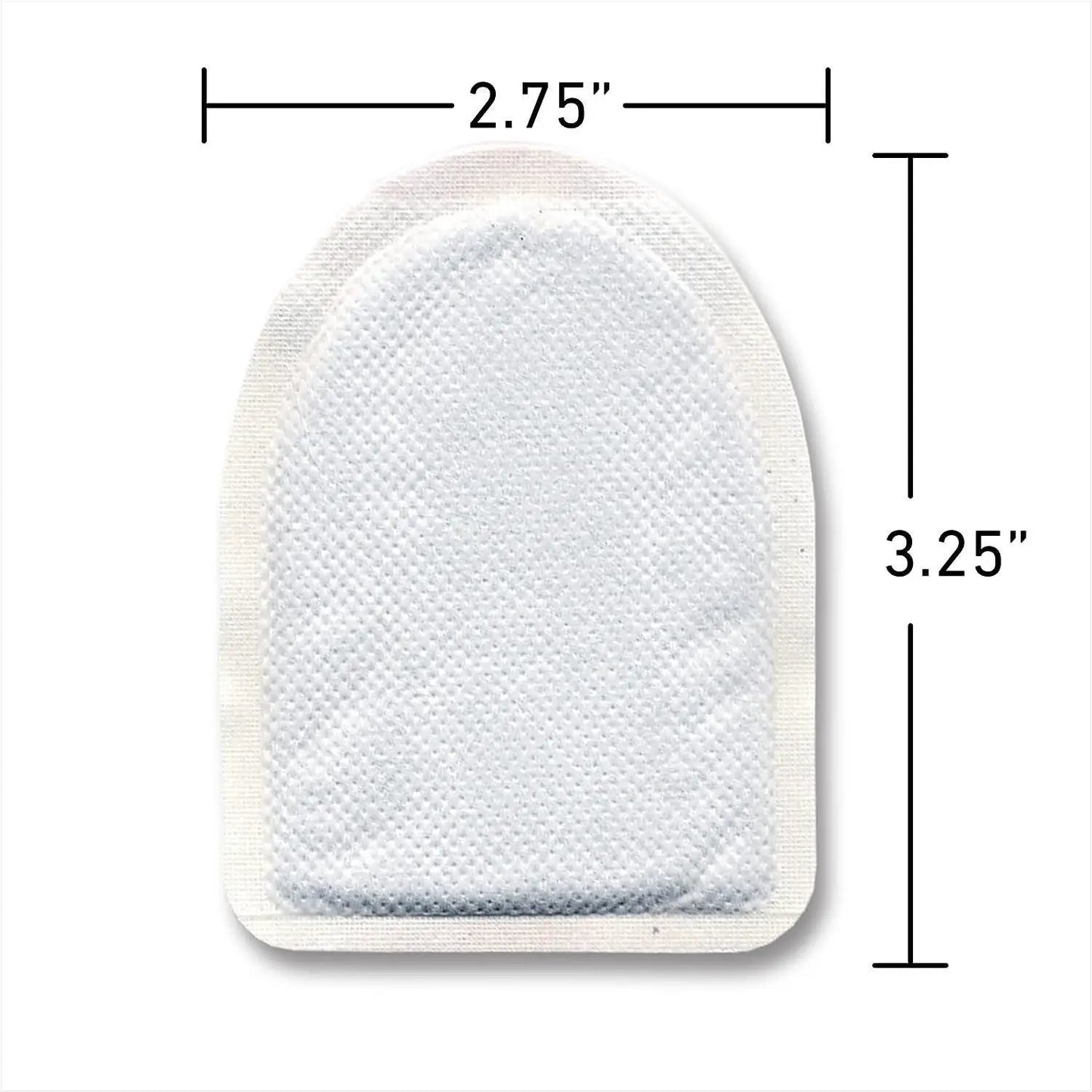 Grabber Toe Warmer pad, white textured fabric with beige border, 2.75 x 3.25 in on Tampa Home & Garden Store