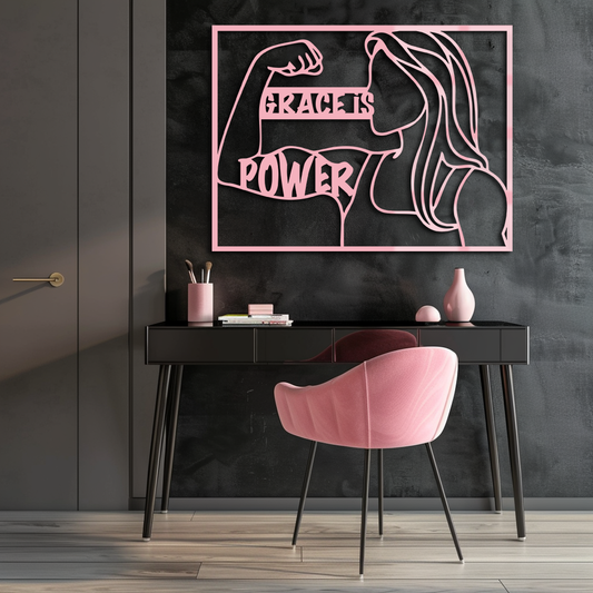 Grace is Power Woman Silhouette Metal Wall Art - KAFGP033 - Tampa Home & Garden Store