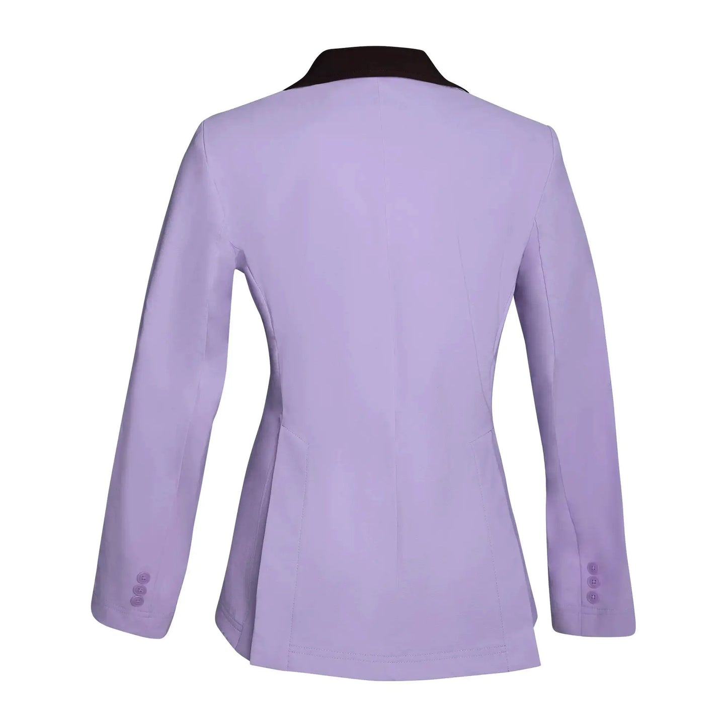 Grand Prix Ladies 3 Button Show Coat lilac coat with dark collar rear view on Tampa Home & Garden Store