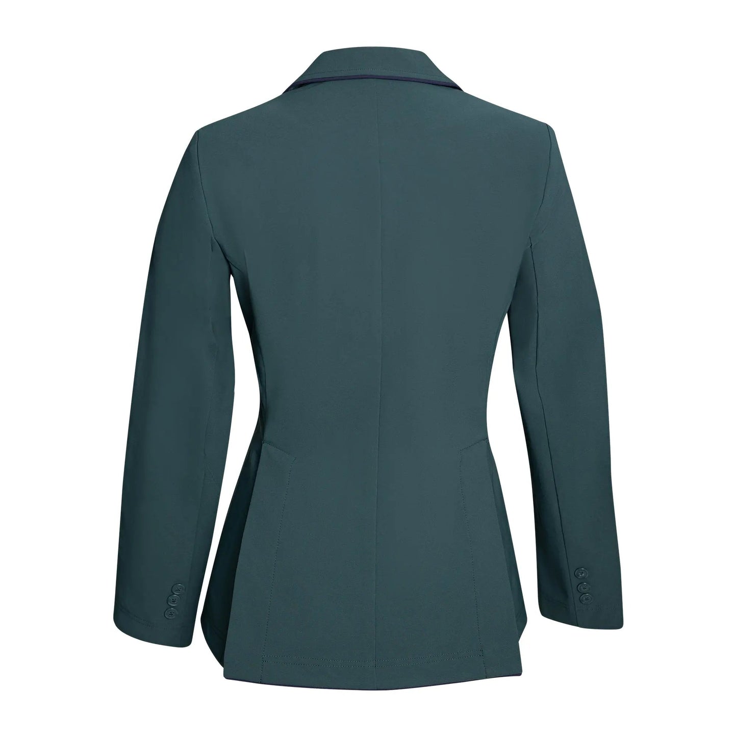 Veste de concours Grand Prix Ladies EQJ à 3 boutons, neuve, verte avec passepoil marine