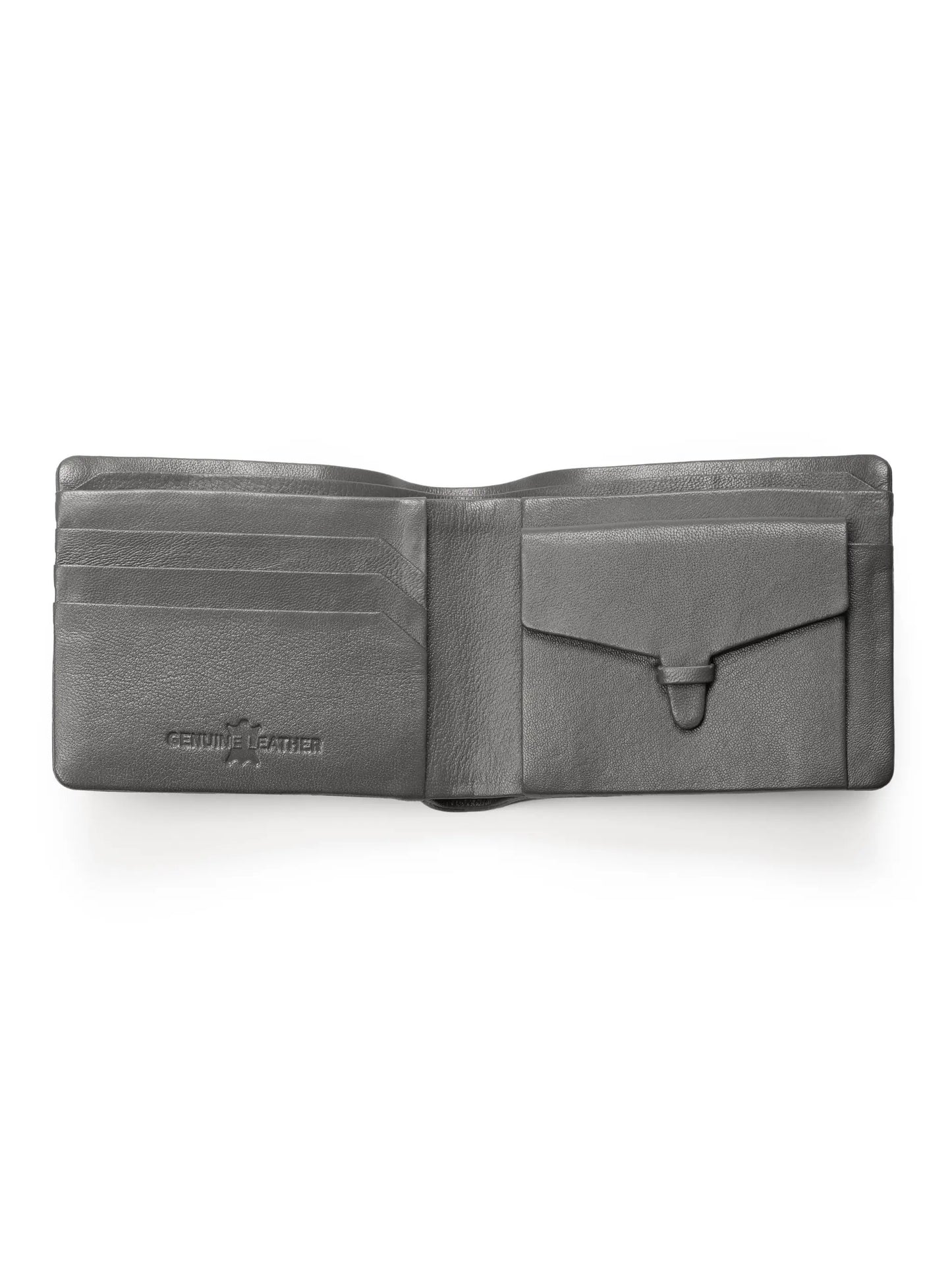 Gray Kodiak Bifold Wallet genuine leather with multiple card slots on Tampa Home & Garden Store