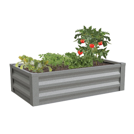 Gray Powder Coated Metal Raised Garden Bed Planter Made In USA - Tampa Home & Garden Store